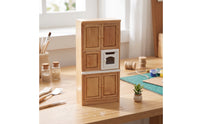 Dollhouse Cupboard with Oven Wooden Miniature Kitchen Cabinet Realistic