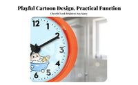 Drill-Drillless Waterproof Shower Clock Fogproof Cartoon Bathroom Clock Silent Movement for Children, Kitchen