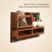 Wall Decor for Bedroom with Wooden Shelf Unit, Kitchen Shelves for Mail and Key Storage, Modern for and for Room