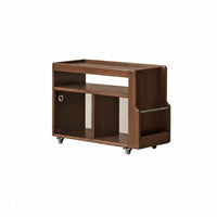 sturdy Wood Construction Rolling Tea Trolley Retro look 2-Tier Rolling Cart Mobile Design with Casters Side Table Multi-Functional for Homeowners, Apartment Dwellers, Entertainers, Living Room, Bedroom, Office, Reception Area