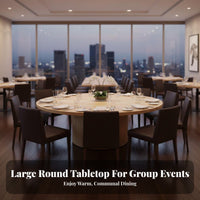 Large Round Dining Table Thickened Top Fir Wood Dining Table Heavy Duty Solid Wood Tabletop for Event Planners, Homeowners, Hotel, Cafes, Living Room