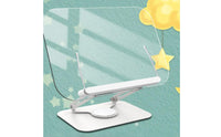 Acrylic Reading Stand with Metal Supports Hands Adjustable Book Stand with Rotating Base Non-Slip Holder for Desk, Learning