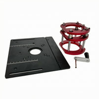 CNC-Finished Manual Router Lift Aluminum Alloy Woodworking Router Lift Base Alignment Slots Power Tool Accessory Precision Adjustment