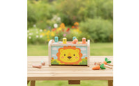 Multifunctional Lion Pounding Bench Hand-Eye Coordination Pounding Bench with Mallet Fine Motor Wooden Activity Box Educational for Preschoolers, Classroom