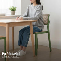 Stackable Plastic Woven Chair Modern Minimalist design Dining Seat Ergonomic support structurerest Seating Furniture Easy Assembly for Homeowners, Restaurant Owners, Interior Decorators