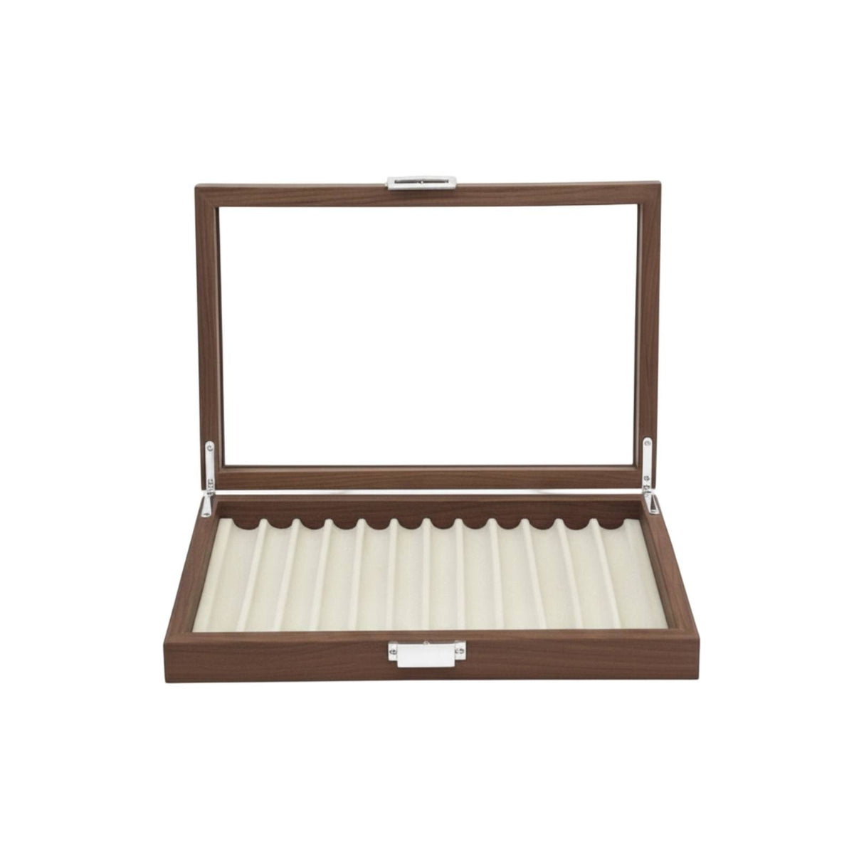 Wooden Pen Storage Box with Transparent Lid Desktop Pen Display Box Rectangular Organizer Luxury for Office