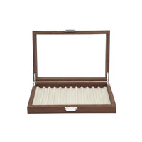 Wooden Pen Storage Box with Transparent Lid Desktop Pen Display Box Rectangular Organizer Luxury for Office