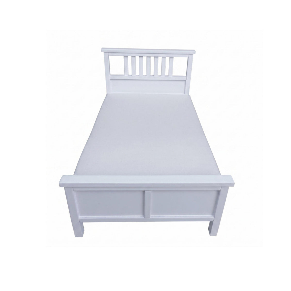 Slatted Headboard 1:12 Dollhouse Bed Paneled Footboard Wooden Dollhouse Bed Matte Finish Display Piece Straight Legs