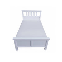 Slatted Headboard 1:12 Dollhouse Bed Paneled Footboard Wooden Dollhouse Bed Matte Finish Display Piece Straight Legs