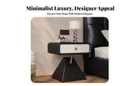 Rounded Single-Drawer End Table Stylish Home Decor Nightstand Multifunctional