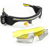 Headlight with Replacement Lenses Activated Eyeglass Headlight USB-C Eyeglass Light for Mechanics, Home Improvers, Repair Work, Inspection, Camping
