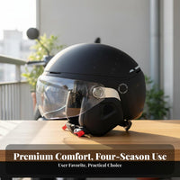 Large Size Helmet 3C Certified All Season Riding Helmet Gender-Neutral Design Impact-Resistant Headwear for Motorcyclists, City Commuting
