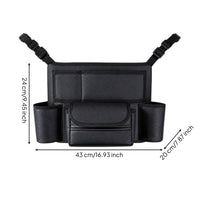 Adjustable Center Console Organizer Hanging Car Purse Holder Easy to Install Car Storage Bag with Pockets Leather for Drivers, Commuters