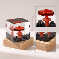 Ambient Volcano Lamp with Wooden Base Decorative Volcano Lamp with Wood Base Transparent Ornament Clear for Workspace