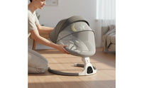 Built-in Lullabies Baby Cradle with Wireless Controller Control Timer Function Automatic Infant Swing Detachable Canopy Electric Baby Bouncer for Infants, Newborns, Nursery, Living Room