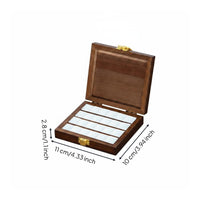 24 Compartments Wood Art Storage Box Divided Insert Art Supply Organizer Box Hinged Lid Metal Clasp