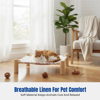 Pet Cot Bed, Elevated Wooden Frame, Removable Washable Cover, All-Season Pet Lounger, Breathable Fabric, Wholesale