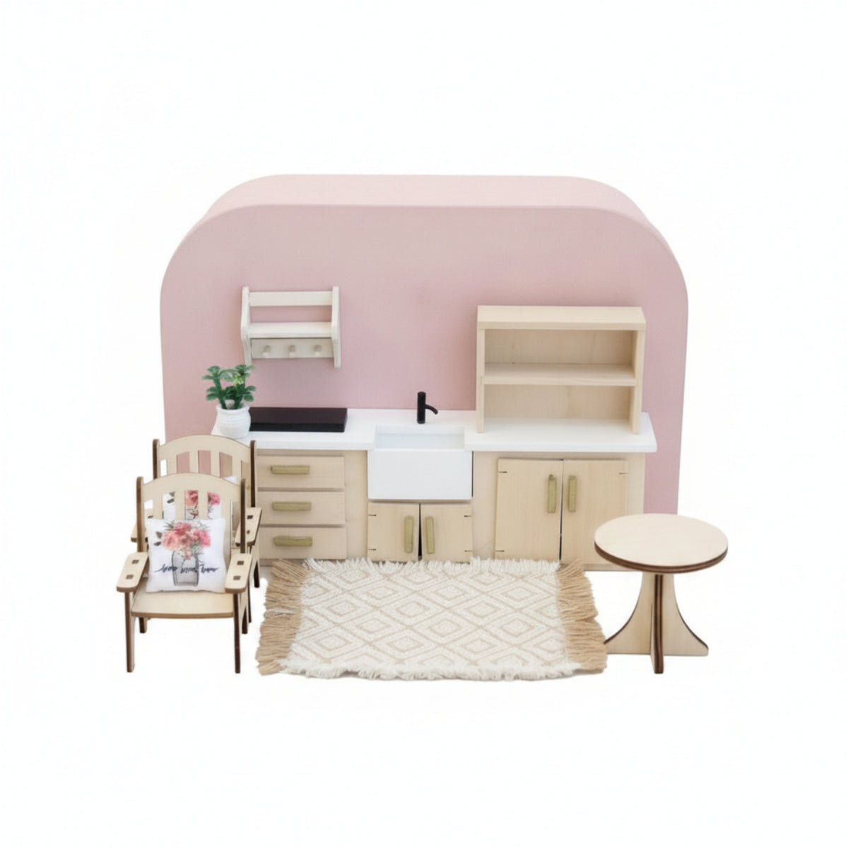 Toy Suitcase with Kitchen Realistic Miniature Kitchen Sturdy Playset for Travel