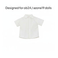 Casual Style White Doll Blouse Easy to Match BJD Doll Shirt Long Sleeve Option Toy Clothing