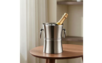 Ice Bucket with Handles Stainless Steel Insulated-Wall Ice Bucket Sleek Beverage Chiller for Hosts
