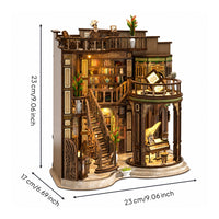 Bookshop Miniature Kit with Bookstore DIY Bookshop Miniature Kit with Illuminated for Bookshelf