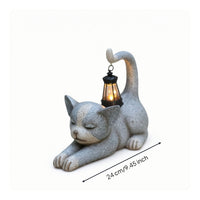 Cat-Themed Garden Statue Cat Figurine Cute Garden Ornament for Lawn