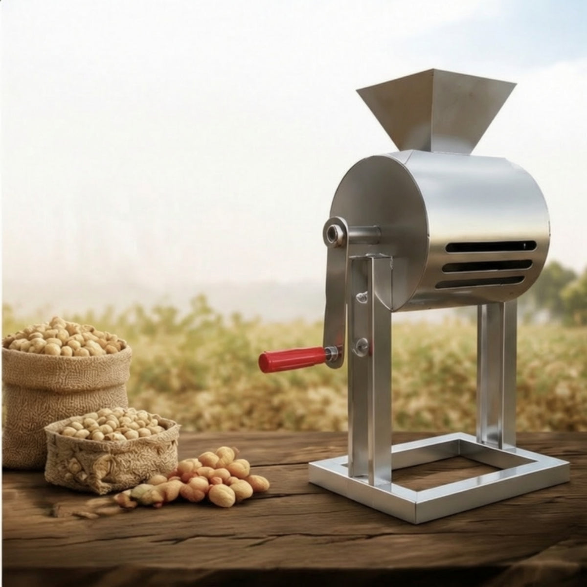 Hand-Cranked Peanut Sheller Stainless Steel Manual Peanut Shelling Machine Heavy Duty Hand-Powered Nut Sheller for Hobby Farmers, Home Gardeners, Farm