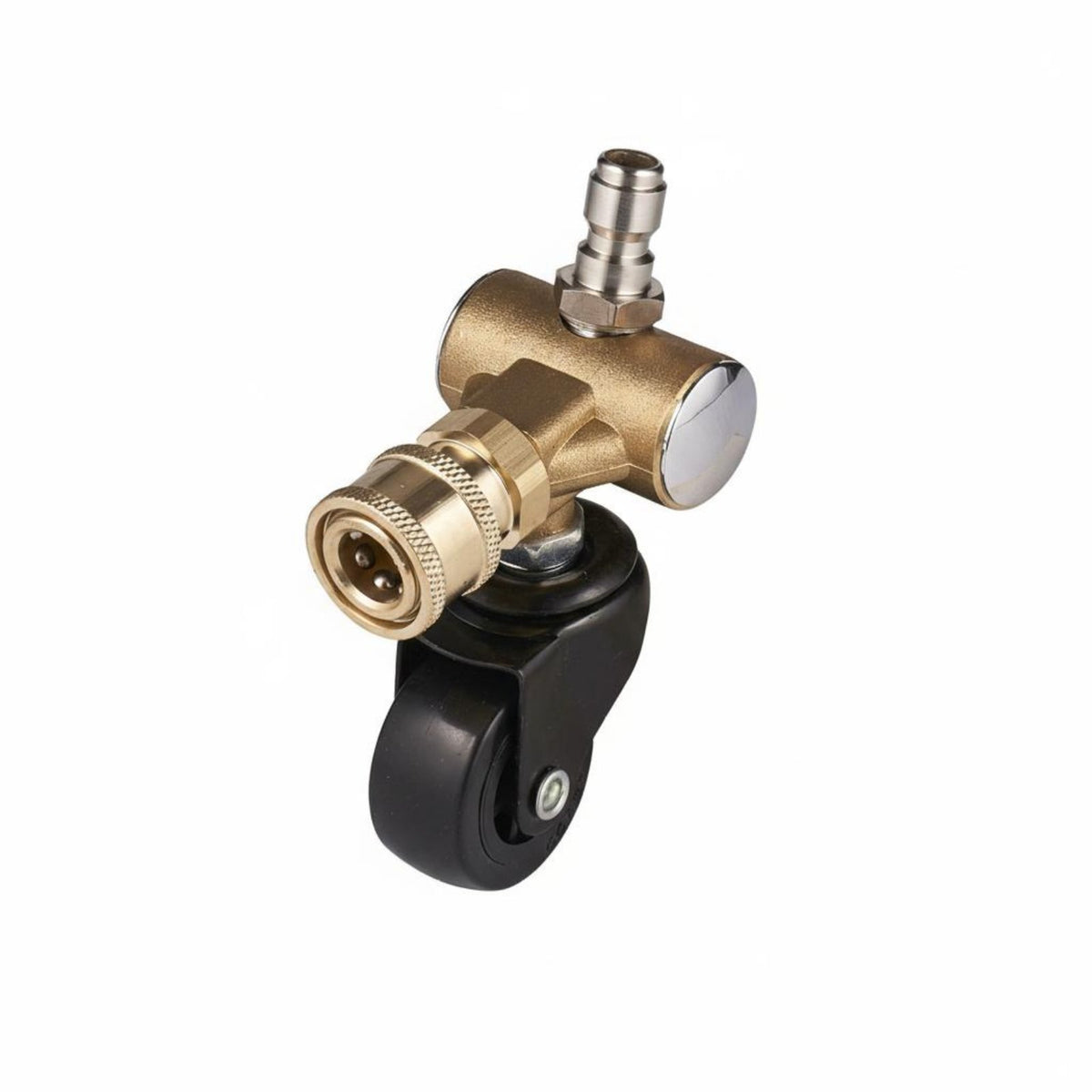 7 Pieces 4000 PSI Undercarriage Cleaner Swivel Connector Quick Connect Pressure Washer Caster Wheel Adapter 360-Degree Rotation
