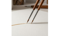2 Pieces Numbered 8 and 10 Needle Tip Brush Brown Bristles Wood Handle Brush Metal Ferrule Art Supply Double Pack