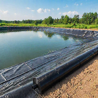 Geomembrane Pond Liner, 0.5mm Flexible Waterproof Pond Liners for Outdoor Ponds, Black Anti-Seepage Polymeric Film for Water Garden