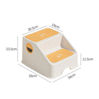 Toddler Bathroom Stool Anti-Tip Design Kids' 2-Step Stool High Load-Bearing