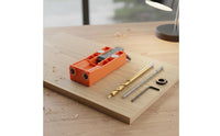 Base Pocket Hole Jig Adjustable Depth 9.5mm Pocket Screw Jig Wear-Resistant Metal Bushings Angled Hole Drill Guide 15 Degree Angle for Woodworkers