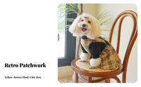 Cute Tie Plaid Pet Suspender Dress Stylish Design British Design Puppy Outfit Soft Material for Cat Owners, Daily Wear, Photoshoots, Parties