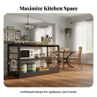 Kitchen Rack Multi-Layer Design Kitchen Utility Shelf Multifunctional Sideboard Buffet Cabinet for Home Cooks, Homeowners, Pantry, Dining Room
