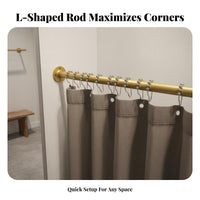 Space-Saving L-Shaped Curtain Rod Long-Lasting Steel Construction Corner Fitting Room Rod Modern Design Wall Mounted Corner Easy Installation for Clothing Shop Owners, Interior Designers, DIY Enthusiasts, Bathroom