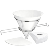 10-Inch Conical Filter Paper Holder Set - Professional Syrup and Frying Oil Filter Stand with 25 Filter Cloths