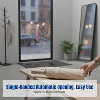 Enlarged Automatic Folding Umbrella, Buckle, Reinforced, Windproof, Portable, Unisex