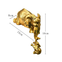 Mother and Young Elephant Figurine Mother and Young Elephant Ornament Realistic Details for Bedroom, Shelf