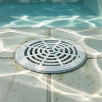 8-Inch Main Drain Cover ABS Plastic Round Pool Drain Cover White Screw-Fixed