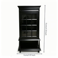 Miniature Armoire with Openwork Unpainted Dollhouse Cabinet Handcrafted Dollhouse Cabinet with Shelf for Hobbyists, Collectors, Diorama