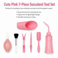 7-Piece Mini Garden Tools Set, Charming Gardening Tools for Small Potted Plants, Balcony Patio Plant Tools with Watering Can, Tweezers