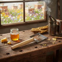 Honey Uncapping Fork Adjustable Uncapping Fork Stainless Steel and Wooden Handle Honey Knife for Beekeepers