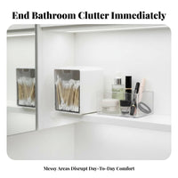 Transparent Front Under-Shelf Storage Bin Wall-Mounted Cabinet Organizer Clear View Bathroom Container Space-Saving for Homeowners, Renters, Students, Dorm Room, Kitchen