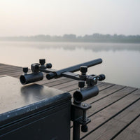 Double Rod Holder Sturdy Construction Double Bracket Rod Rack Long-Lasting for Lakeside