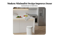 Lidded Waste Bin Waterproof Automatic Lid Trash Bin Odor Control Push Button Trash Can for Washroom, Kitchen, Bedroom