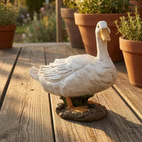 Resin Duck Ornament Textured Feathers Duck Courtyard Decoration Rock-Like Base Outdoor Decor for Pond, Landscape