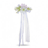Wedding Car Decoration Bridal Car Door Handle Flowers Rearview Mirror Bouquet White Lace-Trimmed for Brides