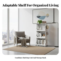 Floor-Standing Rolling Book Cart Simple Design Multi-Tier Book Cart adaptable Use book rack on casters Space-Saving for Children, Librarians, Child's Room, Home Study, Bedroom, Narrow Spaces