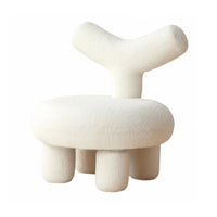 Soft & Comfortable Abstract-Back Soft Chair Modern Minimalist children's Seating Solid Wood Frame Accent Stool Playful Design for Toddlers, Girls, Parents, kids' Room, Playroom, Nursery, Entryway