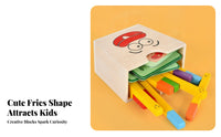 And Pretend Pretend Meal Pieces Toy Culinary Play Set Wooden French Fries Matching Game Screen Fun for Children